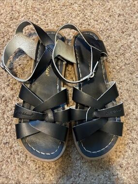 Salt Water Sandals by Hoy Black Leather Strappy womens Sandals